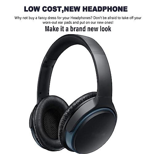 QC25 Ear Pads Cushions Replacement Compatible with Bose QC15 / QC25 / QC35 & 35 ii / QC2 / AE2 / AE2i / AE2W / Soundlink Headphones,Ear Muffs Memory Foam Earpads - color: Black