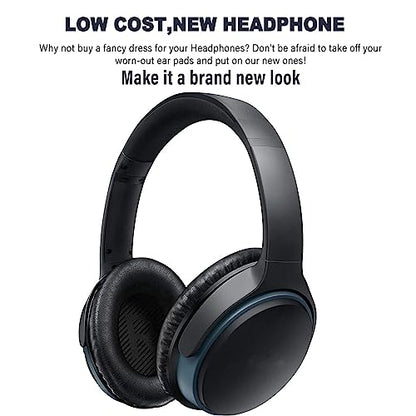 QC25 Ear Pads Cushions Replacement Compatible with Bose QC15 / QC25 / QC35 & 35 ii / QC2 / AE2 / AE2i / AE2W / Soundlink Headphones,Ear Muffs Memory Foam Earpads - color: Black