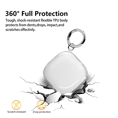 Aircawin Clear Case for Samsung Galaxy Buds - FE 2023, 2 Pro 2022, 2 2021, Pro 2021, Live 2020 - Keychain & Cleaning Pen Included - color: Pure, size: Samsung Galaxy Buds FE/Buds 2/Pro/2 Pro/Bud Live