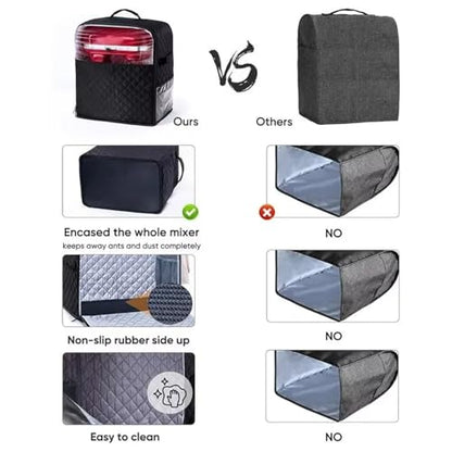 Vertical Mixer Protector, with Pockets, Fits 4.5QT-8QT Mixers for Machine Cover and Mixer Storage Bag - color: large
