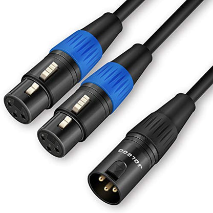 JOLGOO XLR Splitter - Dual XLR Female to Male Y Splitter, 1.6 Feet - size: 1.6 Feet, style: XLR Male to Dual XLR Female