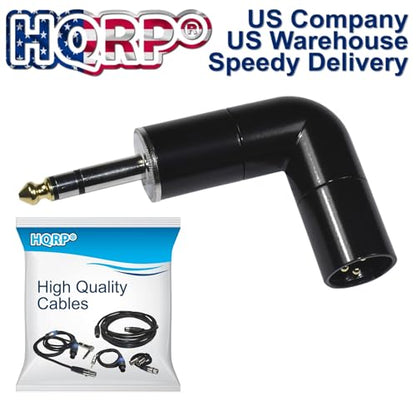 HQRP 2-Pack 3-Pin XLR Male to 1/4" / 6.35 mm Male TRS Angle Adapter with 4 Adjustable Angle Positions Right Left and 90 Degree Compatible with Mixers, Microphones, amplifiers, EQ, Rack Gear, etc - style: XLR Male to 1/4" TRS