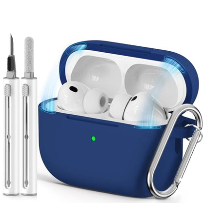 Ljusmicker for AirPods Pro 3 Case 2025 with Magnetic Lock,Blue | Soft Silicone Protective Cover for Apple AirPod Pro 3rd Generation Case with Cleaner Kit & Keychain for Women Men,Shockproof - color: A1-Blue