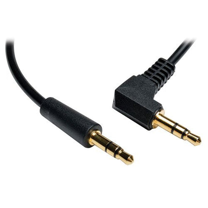 Tripp Lite P312-001-RA 1-Feet 3.5mm Mini Stereo Audio Cable with One Right Angle Plug,Black (Pack of 2) - size: 1 Count (Pack of 2), style: One Right Angle Plug