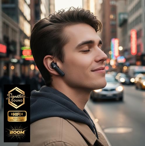 HARMONY TWENTY-TWO HTT-17, Wireless Earbuds, ENC 4 Mic Call Noise Cancelling, 13mm Deep Bass in Ear Buds with Voice Assistant, 5.4 Bluetooth Earphones, Fast Charging 10 min=100 min, 6H+35H Case, Ipx5