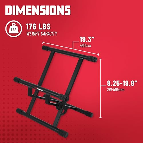 Gator Frameworks Adjustable Guitar Amp Stand, Fits Most Combo Amplifiers | Lift and angle your combo amp for better projection with adjustable height & support for loads up to 176 lb. (GFW-GTR-AMP) - style: Mid Profile Stand
