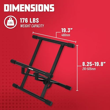 Gator Frameworks Adjustable Guitar Amp Stand, Fits Most Combo Amplifiers | Lift and angle your combo amp for better projection with adjustable height & support for loads up to 176 lb. (GFW-GTR-AMP) - style: Mid Profile Stand