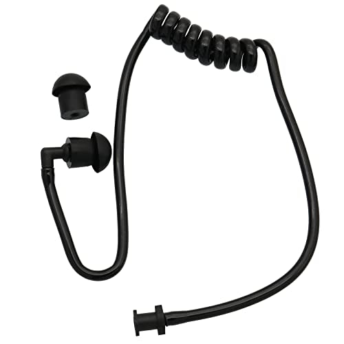 2Pcs Flexible Spring Air Tube Replacement Walkie Talkie Earphone Earpiece Coil Acoustic Air Tube for Two-Way Radio Headsets (Black) - size: 2 Pcs