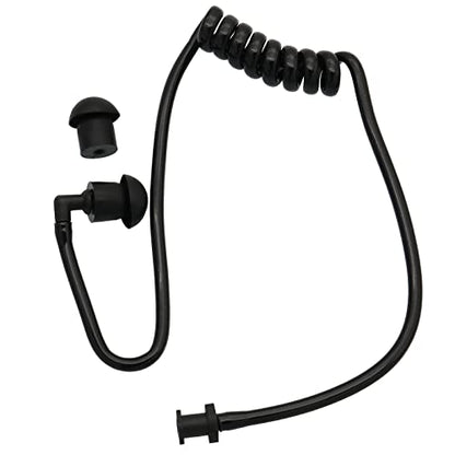 2Pcs Flexible Spring Air Tube Replacement Walkie Talkie Earphone Earpiece Coil Acoustic Air Tube for Two-Way Radio Headsets (Black) - size: 2 Pcs