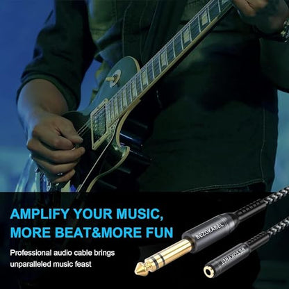 1/4 to 3.5mm Headphone Adapter 8ft, TRS 6.35mm Male to 3.5mm Female, 1/4 to 1/8 Stereo Jack Adapter for Amplifiers, Guitar- 8ft - size: 8ft