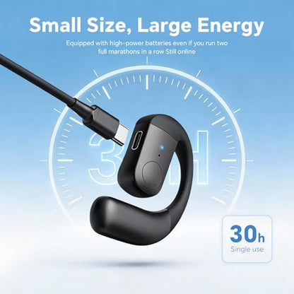 Single Bluetooth One Ear Earbud Open Ear Bud Air Conduction Earbud Earless Out of Ear Headphones Bluetooth Wireless Earpiece with Earhook OWS Open Ear Bud Wireless Ear Hanging Bluetooth Headset - color: White