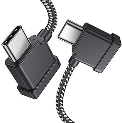 0.5FT USB C to USB C Remote Controller Cable for iPhone 17/16/15 Pro Max, DJI Mini 5/4/3 Pro, Mavic 4/3 Pro, Mini 2, Mavic Air 2/2S, RC-N1/RC 2/Pro to Tablet Cable 90 Degree OTG Data Cord Accessories - size: 0.5FT(6in), style: USB C to USB C