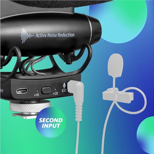 JOBY Wavo PRO 프로페셔널 온 카메라 방향 샷건 마이크, 내장 액티브 노이즈 감소 및 Rycote 쇼크 마운트, CSC, 미러리스, 캠코더, 블로깅, 영화 제작, 유튜버, 크리에이터 - style: Wavo PRO