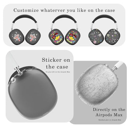 for AirPods Max case Cover,Anti-Scratch Ear Pad Case Cover/Ear Cups Cover/Headband Cover for AirPods Max. Clear Soft TPU and Silicone,Skin Scratch Proof. - color: 3PC-Black