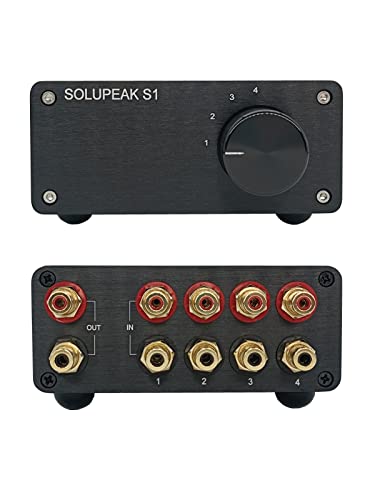 S1 4 Way RCA Audio Switch Stereo Switcher Selector Box | 4 IN 1 OUT you quickly sw between 4 audio sources in, avoiding frequent cable changes，Bi-Direction passive no need power - color: 4-WAY RCA Switch(4 IN 1 OUT)-Upgrade version