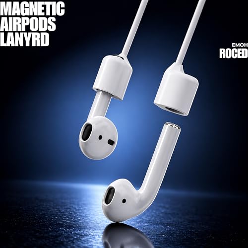AirPods Accessories Kit 3-in-1 Bundle – Earbud Cleaning Pen, Magnetic Anti-Lost Silicone Strap & Hard Travel Carrying Case for Apple AirPods, Earbuds, Bluetooth Headphones & Wireless Earphones