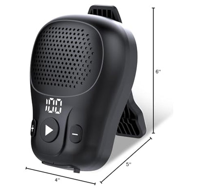 Wearable Bluetooth Speaker, Clip-on Wireless Portable Speakers, IP56 Waterproof Clip Speaker Up to 18 Hours Battery Life, Built-in Mic for Hands-Free Music/Calls, Work/Outdoor, Black