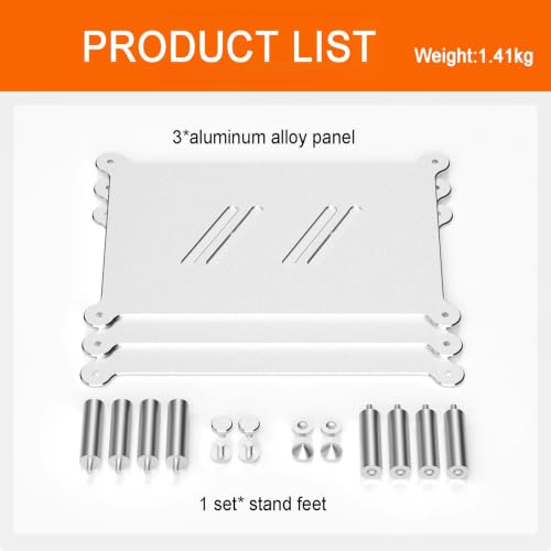 Aluminum HiFi Audio Stand, 3 Tier Stackable Audio Component Rack with Side Vent Cooling Slots, Anti-Slip Rubber Feet for Dac Amplifier Home