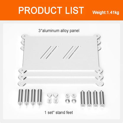 Aluminum HiFi Audio Stand, 3 Tier Stackable Audio Component Rack with Side Vent Cooling Slots, Anti-Slip Rubber Feet for Dac Amplifier Home