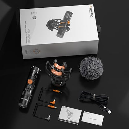 COMICA VM10PRO Universal Video Microphone for Camera, iPhone, Android Phone | 3.5mm/USB-C Analog/Digital Output, Noise Cancellation, Super Cardioid Pickup, Professional Video Mic for YouTube TikTok Vlog