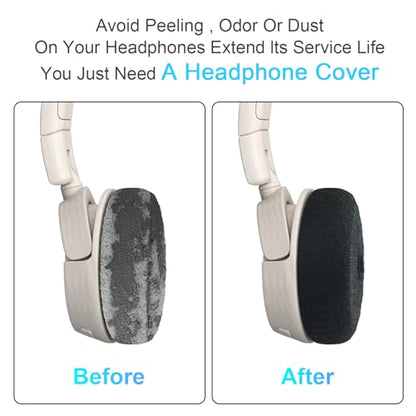 PChero Headphone Ear Pads Covers, 2 Pairs, Fit 2.36"-2.95" | Stretchable Knit Fabric, Sweat Cover, Washable Sanitary Earcup Protectors, For On-Ear Headset