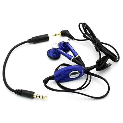 Compatible with DuraForce Pro 2 - Verizon Wired Headset Handsfree Earphones Dual Earbuds Headphones Microphone with 2.5mm to 3.5mm Adapter [Blue] Works with Kyocera DuraForce Pro 2