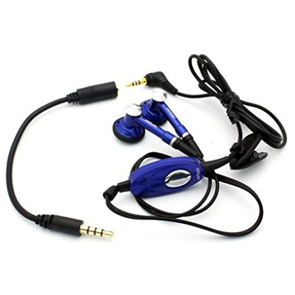 Compatible with DuraForce Pro 2 - Verizon Wired Headset Handsfree Earphones Dual Earbuds Headphones Microphone with 2.5mm to 3.5mm Adapter [Blue] Works with Kyocera DuraForce Pro 2