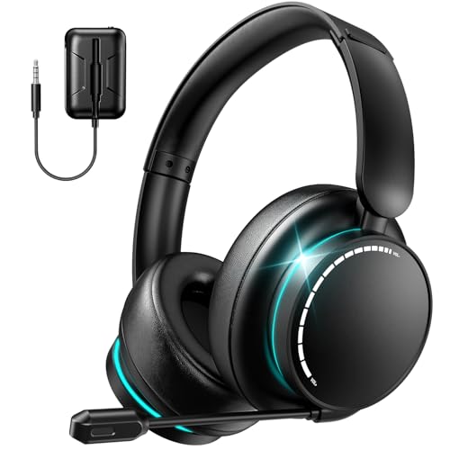 MD33 Wireless Gaming Headset with Mic for Xbox Series X|S Xbox One PS5 PC | 60H Playtime, Bluetooth Headphones with Low Latency, 3D Surround Sound, Noise Canceling Mic - color: Black