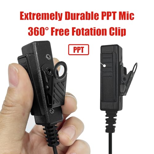 5Pack Covert Air Tube 2 Pin Walkie Talkie Surveillance Earpiece with Mic PTT Compatible for Pxton PX-888S Baofeng UV-5R BF888S Retevis H777 RT21 - color: 5PCS