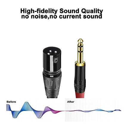 (2PACK/11.8inch) XLR Male to 1/4 Inch TRS Balanced Audio Cable - 3-Pin XLR to 6.35mm Stereo Adapter Cord for Microphone,Speaker, Mixer, Amplifier - size: 11.8inch