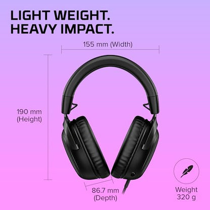 HyperX Cloud III – Wired Gaming Headset,PC,PS5,Xbox Series X|S,Angled 53mm Drivers,DTS Spatial Audio,Memory Foam,Durable Frame,Ultra-Clear 10mm Mic,USB-C,USB-A,3.5mm – Black,(Pack of 10) - color: Black, size: Regular (Pack of 10), style: Wired