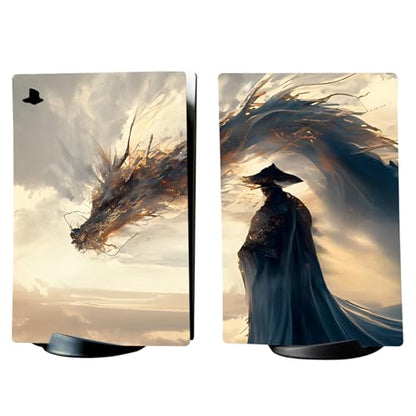 PlayVital Full Set Skin Decal for ps5 Console Digital Edition, Sticker Vinyl Decal Cover for ps5 Controller & Charging Station & Headset & Media Remote - Cloudwalker's Encounter - color: Cloudwalker's Encounter