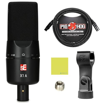 sE Electronics X1 A Large-diaphragm Condenser Microphone Bundle | Exceptional Performance and Reliability, Professional-Grade Condenser Capsule, Mic Cable & Polishing Cloth Included