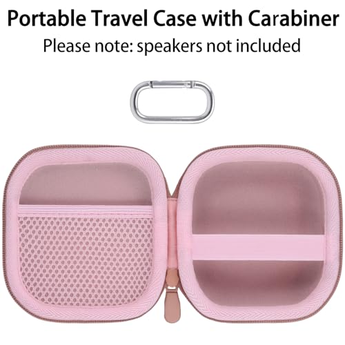 for Bose New SoundLink Micro 2nd Gen Speaker Protective Case, Petal Pink | EVA Hard Shell, Soft Velvet Lining, Durable Wrist Strap, Portable Travel Bag with Carabiner, Mesh Accessory Pocket - color: Petal Pink Case