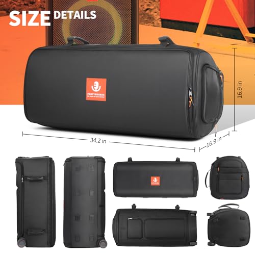 Speaker Case Carry Bag Compatible with JBL PartyBox 720 Portable Speaker, Outdoor Travel Carrying Case Tote Bag Storage Pockets for Charging Cable and Accessories
