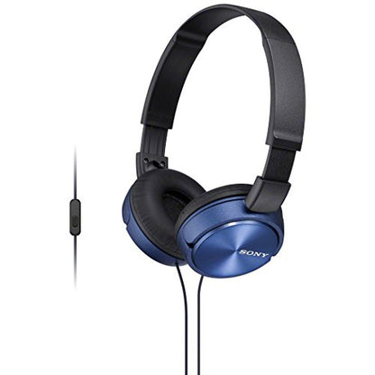 Sony MDR-ZX310AP ZX Series Wired On Ear Headphones with mic, Blue - color: Blue