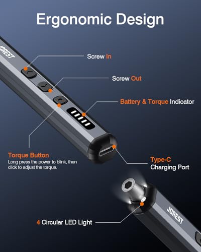 JOREST Mini Electric Screwdriver, Small Cordless Precision Screwdriver set with 38 Magnetic Bits, 5 Torque Settings, Repair Tool for iPhones, Laptop, Drone, Game Console, Camera; Gift for Father - style: 38-in-1 electric