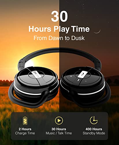 Kinivo BTH240 PRO Bluetooth Wireless Headphones (On-Ear, HiFi Stereo Music, 30 Hours Playtime, Built-in Mic, Foldable Headset, Hands-Free Calling) - size: BTH240-PRO