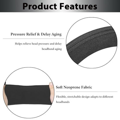 Adhiper Headphone Headband Cover Replacement Band Cushion for Audio-Technica ATH-M Series, Sony, Bose, Skullcandy, JBL, HyperX Headsets, Headband Protector Elastic Fabric with Zipper - 240 * 84mm