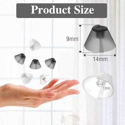 6Counts-Resound Hearing Aid Domes Sure Fit Hearing Aids Tulip Domes for Standard Receiver BTE Open Fit Hearing Amplifier Ear Tips Replacement Starkey Hearing Aid Wax Guards-（3Black+3White） - color: 3 Black + 3white - L