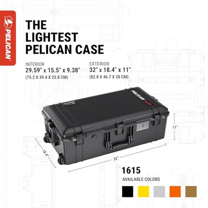 Pelican Air 1615 Case With Padded Dividers - Black - color: Black, size: Padded Dividers