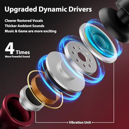 Jiunai Wired Earbuds 3.5mm Headphones in Ear Built-in Mic Red Black | Magnetic Noise Isolated Stereo Hands Free Wired Ear Buds for CD Player Laptop Airplanes Travel iPhone/iPad/Android School