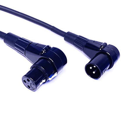 CNCESS Right-Angle 3핀 XLR 암-수 케이블, 2팩 | 연장 / 패치 케이블