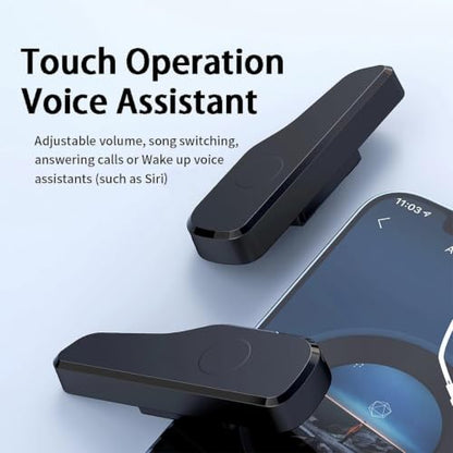 Glasses Headphones Clip-on Wireless Open-Ear Speakers for Any Eyewear with HD Stereo 8H Battery & Touch Control – Invisible Audio Upgrade for Work, Sports & Driving Black