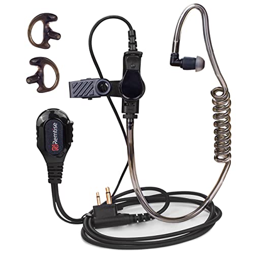 Acoustic Tube Earpiece with Mic for Motorola Walkie Talkies, Surveillance Headset and PTT Compatible with Motorola 2 Way Radios BPR40/CP/CLS/DTR/PR/RDU/RMU Series (Black) - color: Earset-Black1