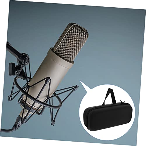 Portable Microphone Case with Mesh Organizer Bag Drop Resistant Storage Pouch for Microphones and Accessories Compact Handheld Carrying Case