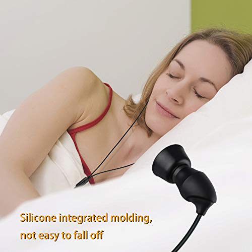 2Packs Sleep Headphones Wired 3.5mm Soft Silicone Earbuds, Black & White
