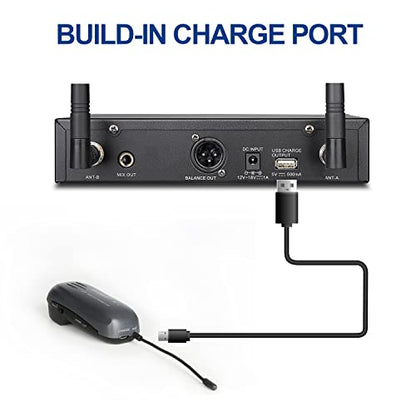 SGPRO Saxophone Wireless Microphone Professional Gooseneck Clip-on Mic with Preset EQ & ECHOs, 262 Ft Transmission and Rechargeable Transmitter, for Soprano, Tenor, Alto, and Baritone Saxophone | Clip-on mic, EQ and echo, 262 ft range, Rechargeable, 4.5 h