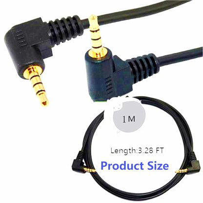 3.5mm 90Degree Angle 4Pole Stereo Audio Cable Male toMale3.28Ft | Headphone Cable 4 Pole TRRS Aux Cord 1m for Laptop Phone Microphone Tablet MP3