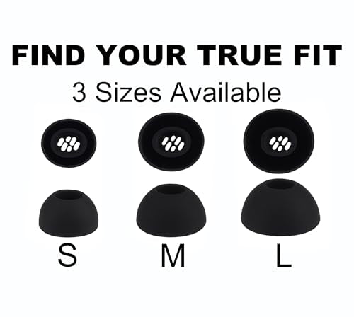 Replacement Ear Tips Compatible with OnePlus Buds Earbuds | Soft Silicone Eartips for OnePlus Buds 4 / Nord Buds 3 Pro / Buds Pro 3 / Buds 3 Earbuds, Storage Box (3Pairs, Black, S/M/L)